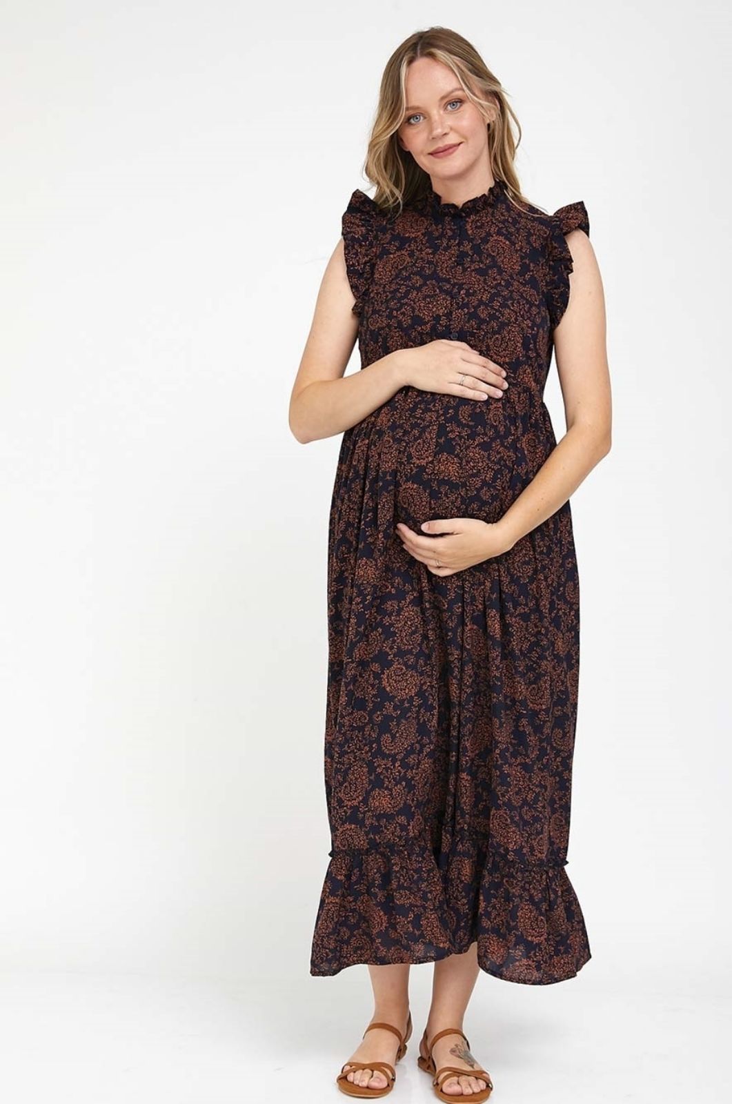 שמלת הריון שלי נייבי פרחים של אבישג ארבל