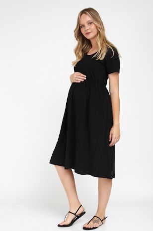 שמלת הריון ריקי שחורה