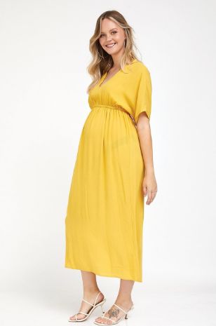 שמלת הריון מליסה צהוב חמניה של אבישג ארבל