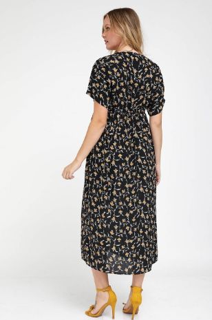 שמלת הריון מליסה שחור פרחים