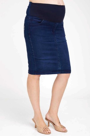 תמונה של חצאית הריון ג'ינס אוליביה כחולה