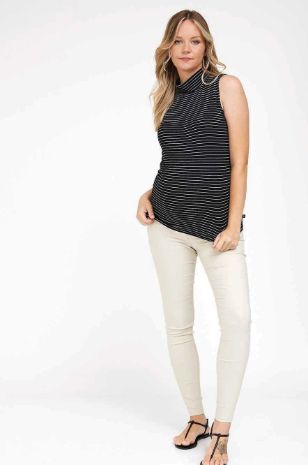 גופיית גולף להריון שחור פס לבן