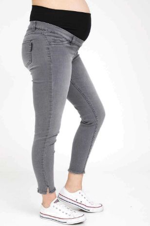 תמונה של סקיני ג'ינס MOM שחור משופשף