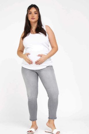 תמונה של סקיני ג'ינס MOM שחור משופשף