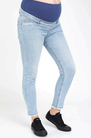 תמונה של סקיני ג'ינס MOM שחור משופשף