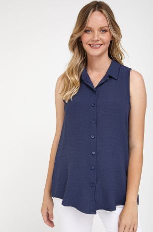 תמונה של חולצת הריון קיקי ללא שרוול שחורה