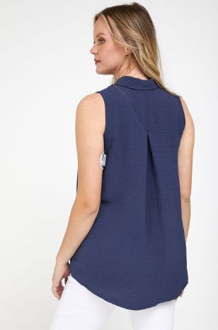 תמונה של חולצת הריון קיקי ללא שרוול נייבי