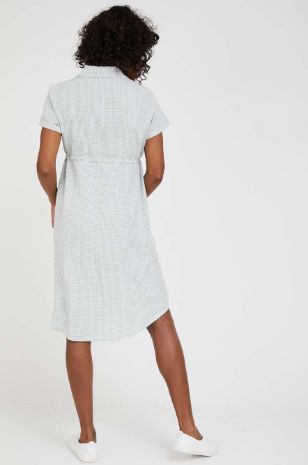 שמלת הריון נטשה ירוק משבצות