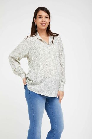 חולצת הריון ג'ונו ירוק מודפס