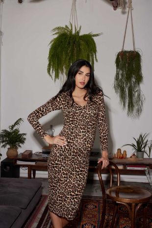 שמלת הריון מילי מנומרת - אבישג ארבל