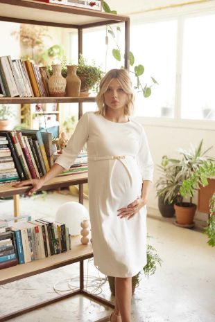 שמלת הריון אומה שמנת של אבישג ארבל