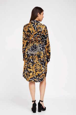 שמלת הריון רומא שחור מודפס	