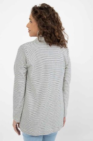 ז'קט להריון ליאו שמנת פס נייבי