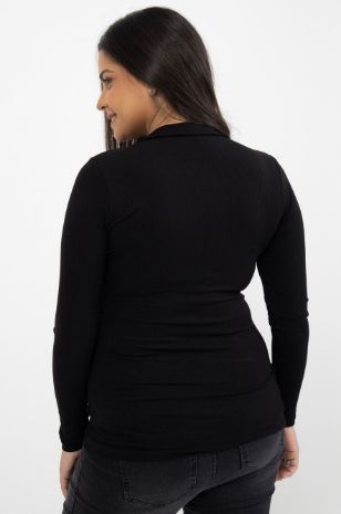 חולצת הריון פולו ש.ארוך שחור