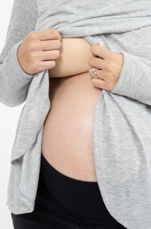 חולצת הריון מעטפת סנדי אפורה	