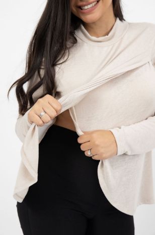 חולצת הריון מעטפת סנדי אבן	