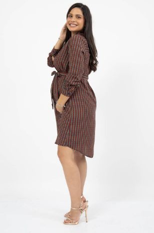 שמלת הריון רומא חמרה כחול של אבישג ארבל