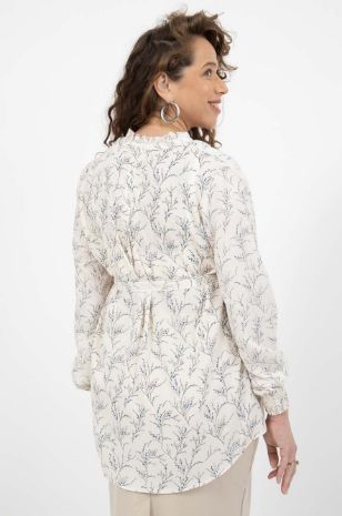 חולצת הריון נינט ש.ארוך שמנת מודפס