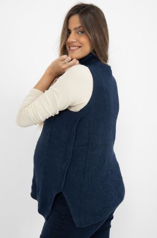 אפודת ברנדי כחול מלאנג'