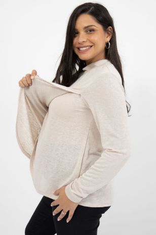 חולצת הריון מעטפת סנדי אפורה	