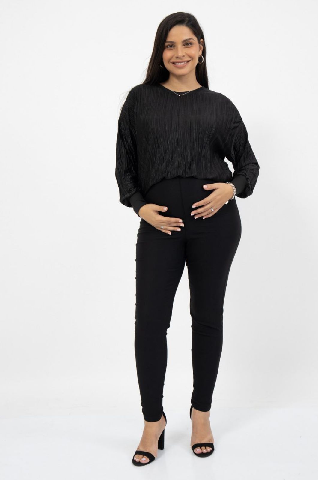 תמונה של מכנסי הריון אנה שחורים