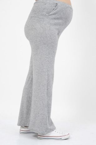 מכנסי סריג הרפר להריון אפור