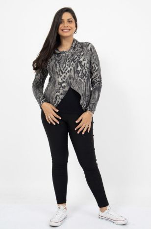 עליונית מעטפת להריון הדפס אפור של אבישג ארבל