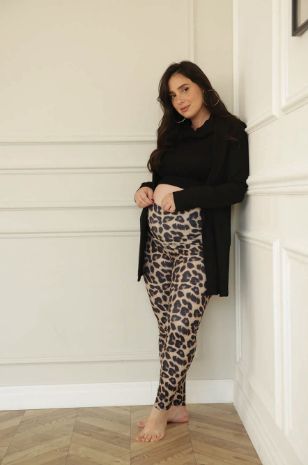 תמונה של טייץ הריון ארוך מנומר חום