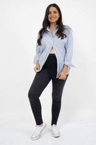 חולצת הריון אדי פסים תכלת