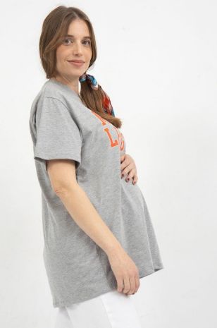 אבישג ארבל - טי שירט MOMMY LEAGUE אפור אדום