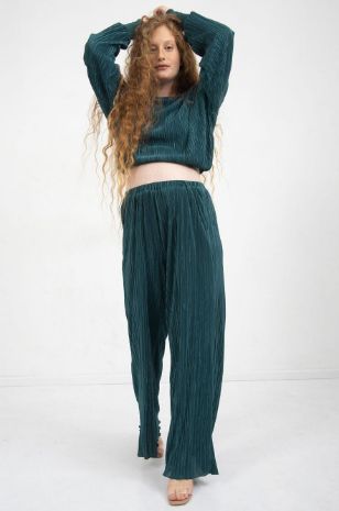 טופ להריון פליסה שחור