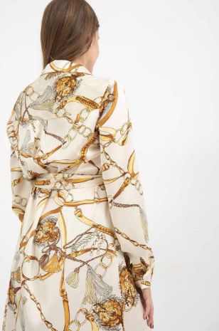 שמלת הריון נפולי שמנת מודפס