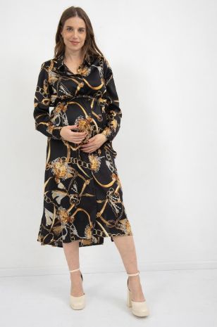 שמלת הריון נפולי שמנת מודפס