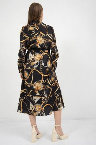 שמלת הריון נפולי שחור מודפס של אבישג ארבל