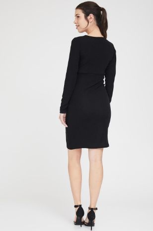 שמלת ערב להריון ש.ארוך אמבר שחורה