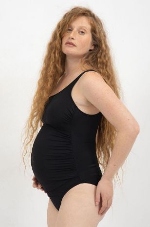 בגד ים שלם להריון ONE SHOULDER שחור	