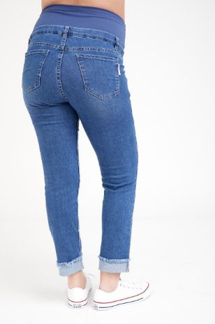 ג'ינס מקופל להריון סילביה כחול