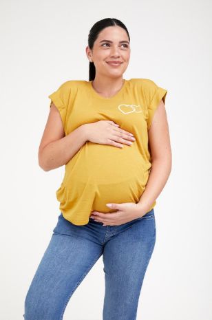 טי שירט הריון Hearts אבן