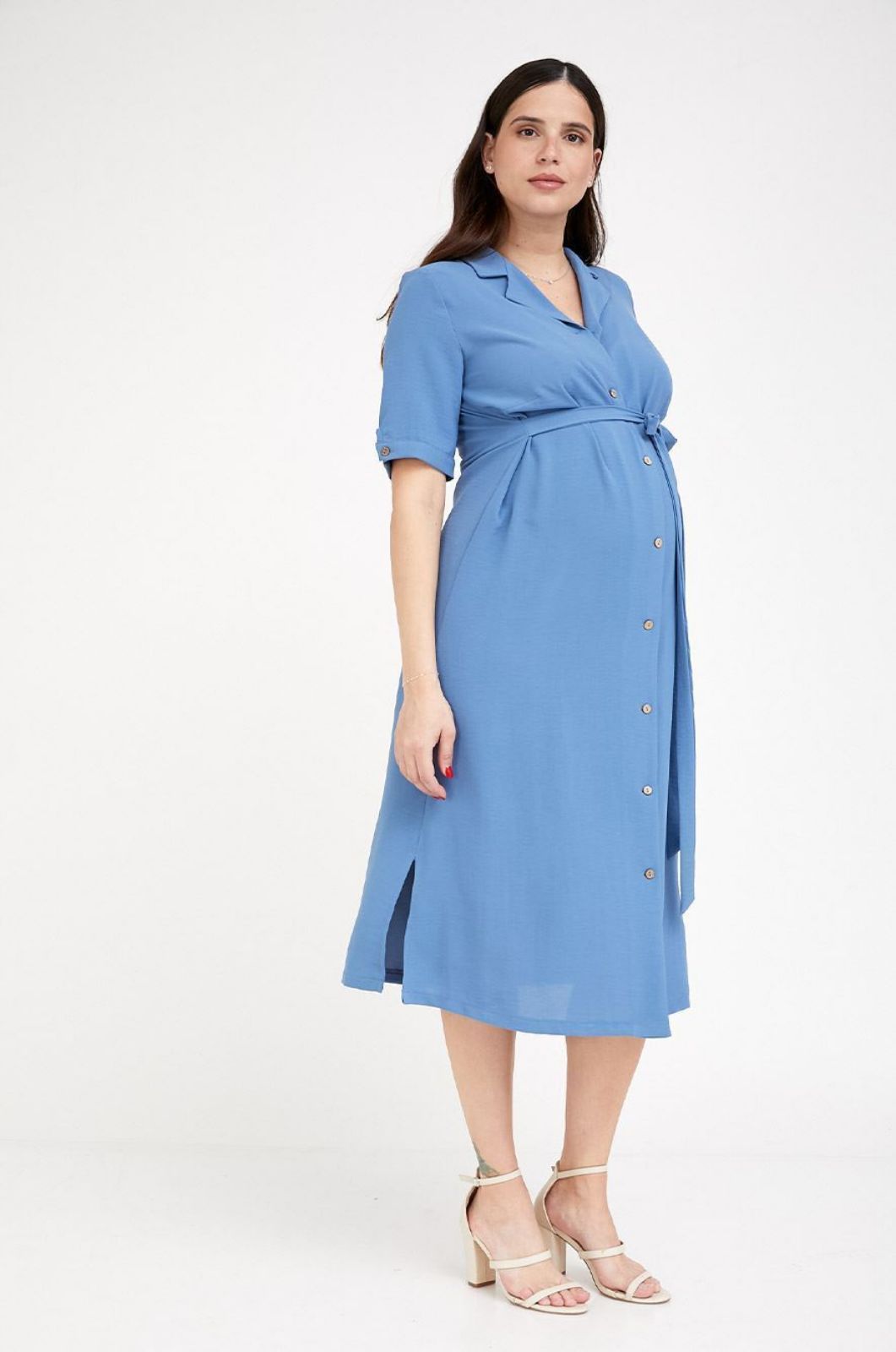 שמלת הריון מריאן כחול ג'ינס