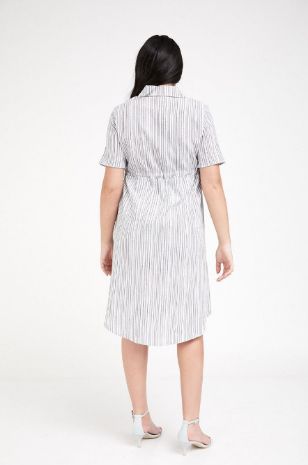 שמלת הריון נטשה שמנת פסים