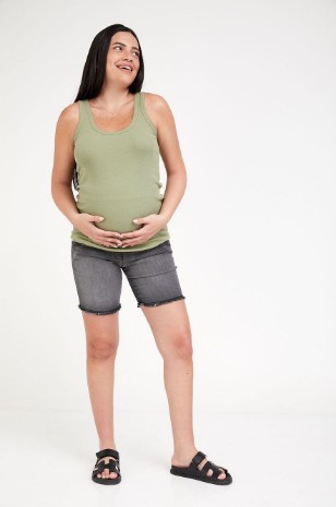 גופיית סבא להריון אפור מלאנז'