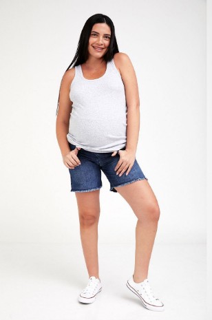 גופיית סבא להריון אפור מלאנז'	