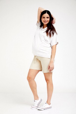 חולצת הריון דובאי שחור פס לבן 