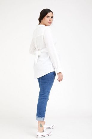 חולצת הריון לינדה פשתן שמנת