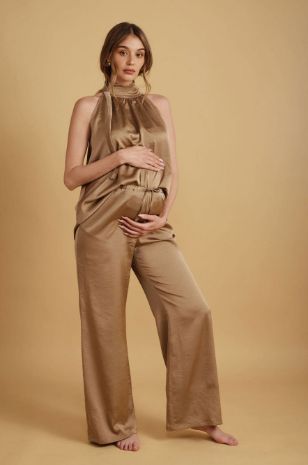 חולצת הריון צווארון קשר נחושת