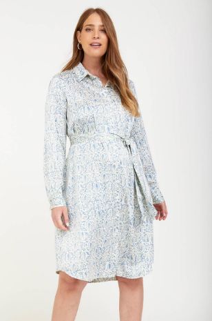 שמלת הריון רומא הדפס תכלת של אבישג ארבל	