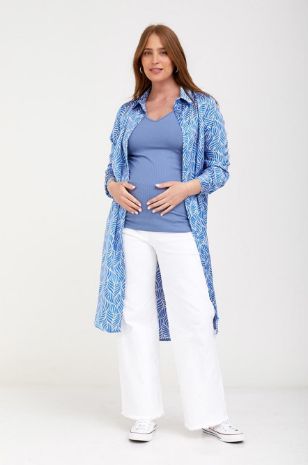 שמלת הריון רומא טורקיז מודפס