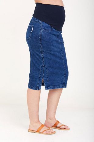 חצאית ג'ינס להריון אמי כחולה