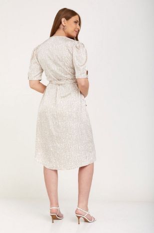 שמלת מעטפת להריון בל שמנת מודפס	