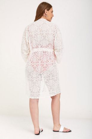 עליונית מעטפת תחרה ארוכה להריון שמנת